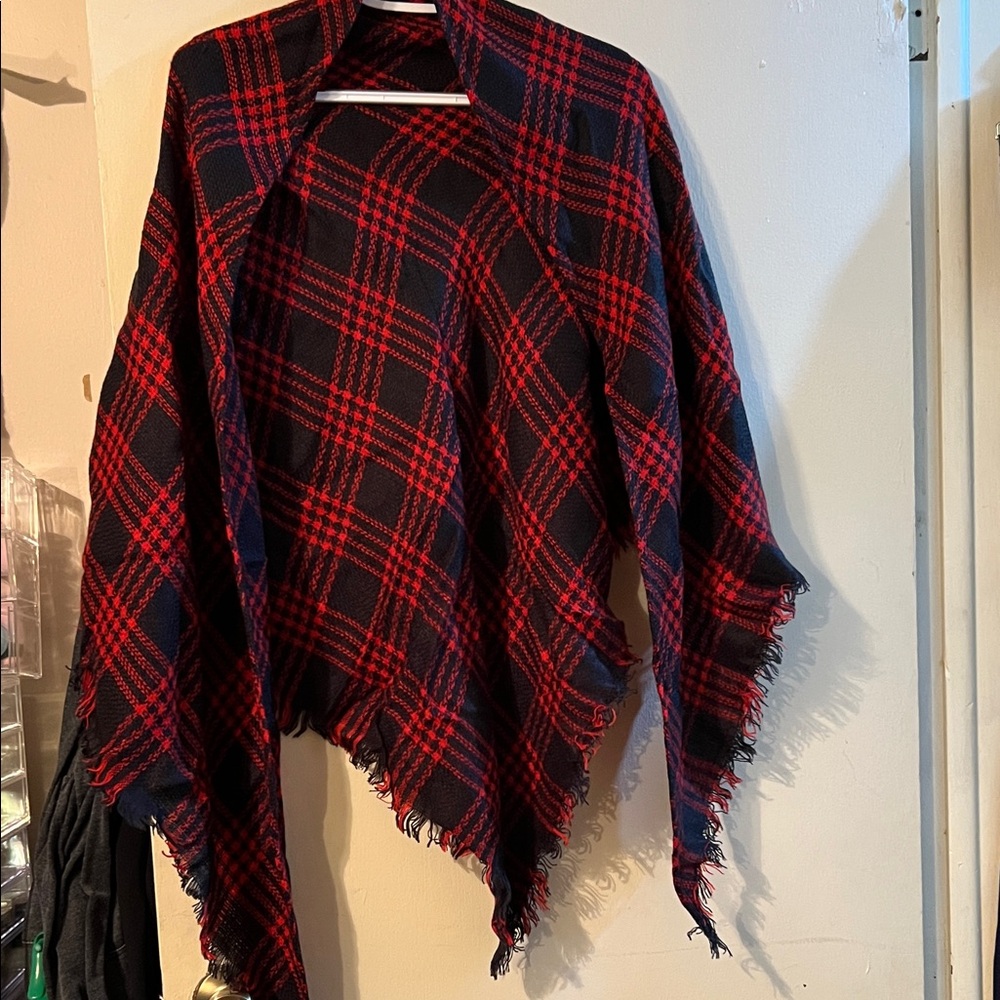 Red and Black Plaid Scarf